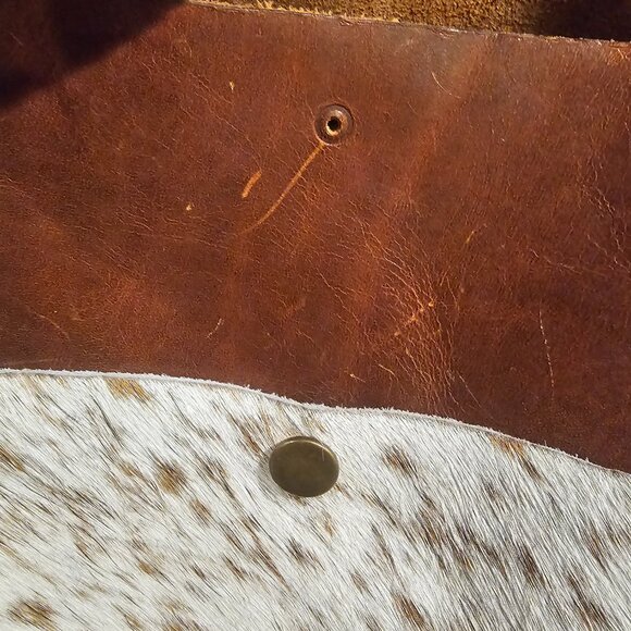 Large leather cow hide tote - Picture 2 of 10